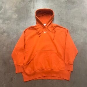 Nike center check orange‎ essential boxy oversized hoodie